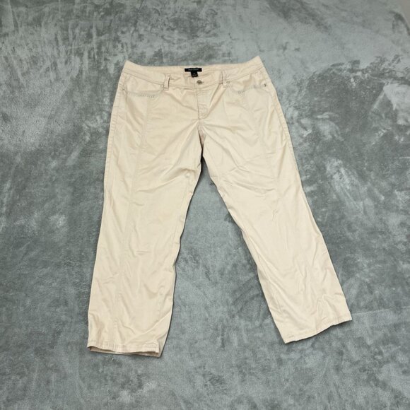 White House Black Market Pants - Womens Beige Cropped Pants Size 14 By White House Black Market 6353